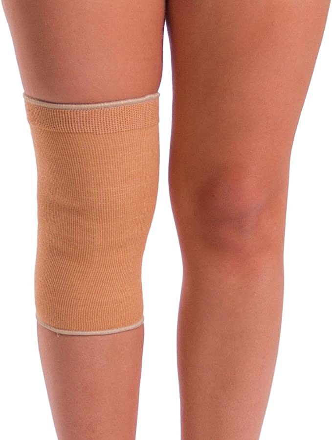 Elastic Slip-on Knee Sleeve | Cotton Fabric Knee Pain Compression Bandage for Stretchy, Lightweight & Comfortable Support